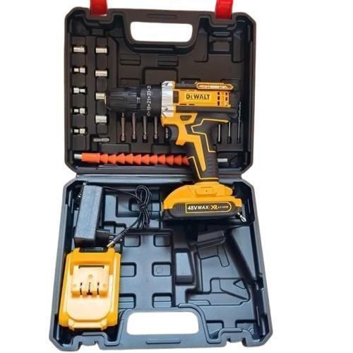 Dewalt 48V Cordless Power Drill Brushless Hammer with 2 48V Lithium Batteries + Free Accessories and Carrying Box
