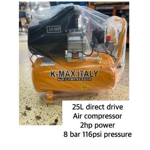 KMAX ITALY 25L Direct Drive Air Compressor 2hp Power 8 Bar 116psi Pressure Tire Inflator
