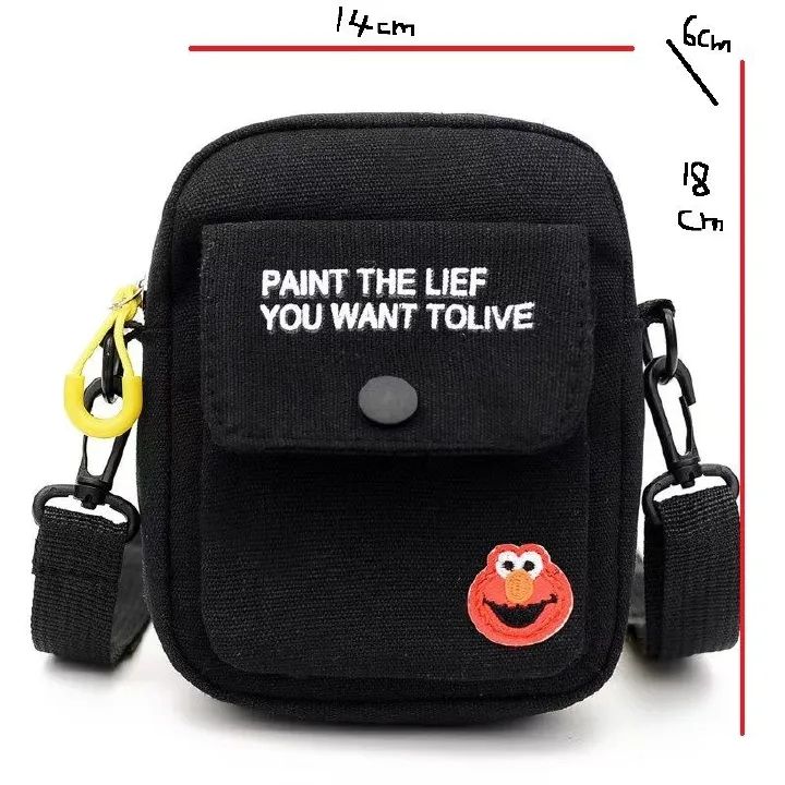 Fashion Women Canvas Shoulder Handbags Korean Solid Color Student Phone Purse Simple Zipper Small Messenger Crossbody Bags