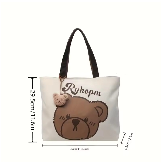 Trend New Fashion Tote Bags Women's Canvas Shoulder Bag Cute Print Large Capacity Bags Lady's Handbag