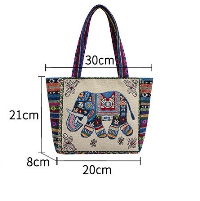 New Embroidered Canvas Handbag Women's Shoulder Bag Fashion Casual Bag Small Cloth Bag