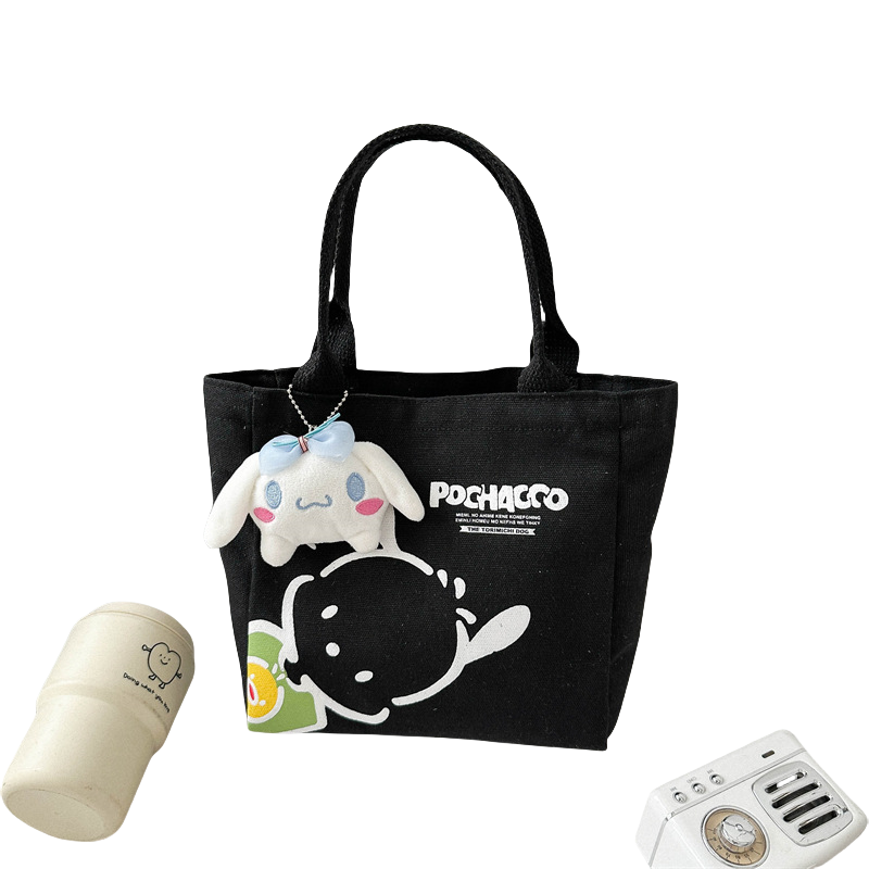 Canvas Bag Women's ins 2025 New Simple Commuting Bento Bag Niche Fashion Mini Hand-held Cloth Bag Top-Handle Bags