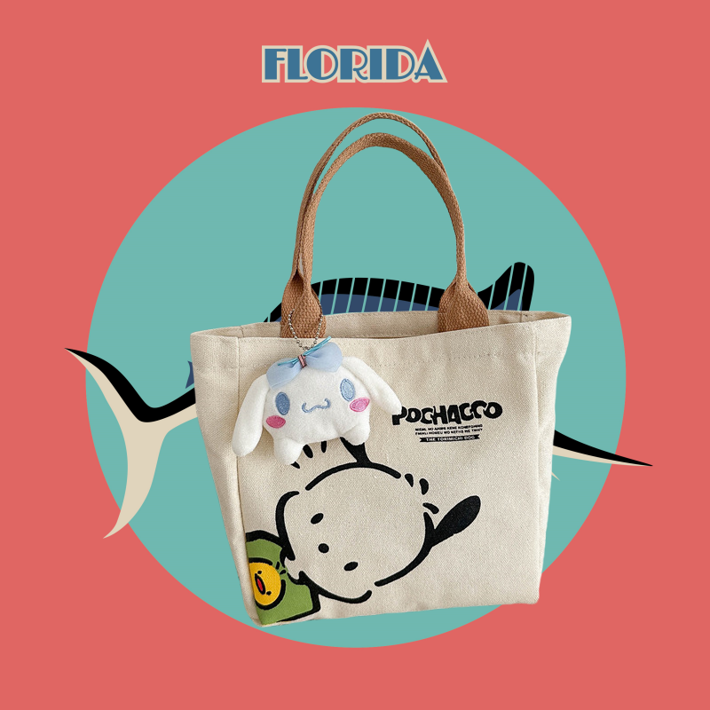 Canvas Bag Women's ins 2025 New Simple Commuting Bento Bag Niche Fashion Mini Hand-held Cloth Bag Top-Handle Bags