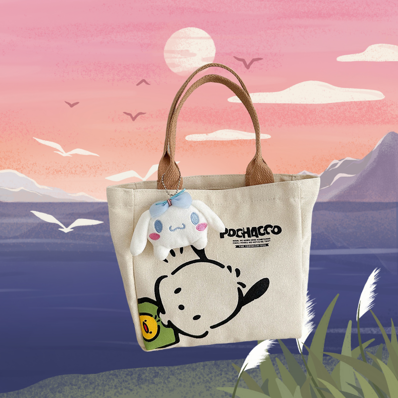 Canvas Bag Women's ins 2025 New Simple Commuting Bento Bag Niche Fashion Mini Hand-held Cloth Bag Top-Handle Bags