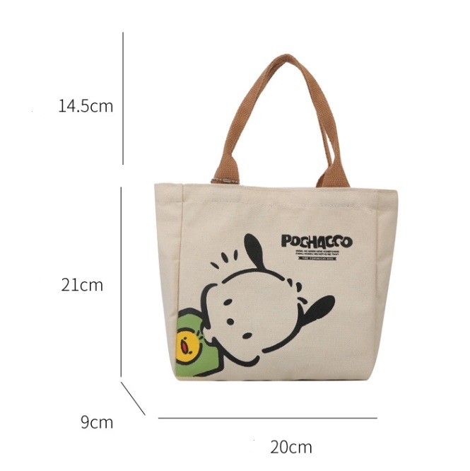 Canvas Bag Women's ins 2025 New Simple Commuting Bento Bag Niche Fashion Mini Hand-held Cloth Bag Top-Handle Bags