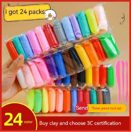24Colors Air Dry Clay Children Ultralight Clay With Sculpting Tools for Preschool Education DIY Crafts Toy Gift for Kids Craft Kits