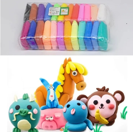 24Colors Air Dry Clay Children Ultralight Clay With Sculpting Tools for Preschool Education DIY Crafts Toy Gift for Kids Craft Kits