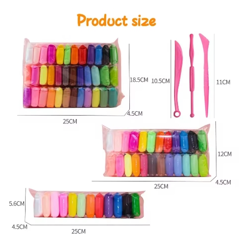 24Colors Air Dry Clay Children Ultralight Clay With Sculpting Tools for Preschool Education DIY Crafts Toy Gift for Kids Craft Kits
