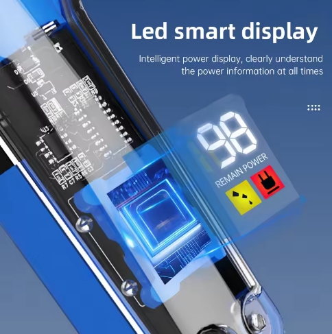 Transparent Hair Clipper USB Rechargeable Professional Trimmer With Digital Display Electric Shavers