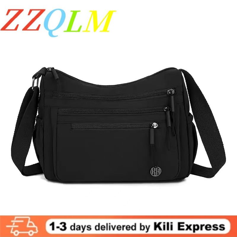 New Nylon Lightweight Single-shoulder Crossbody Bag Multi-layer Large-capacity Casual Waterproof Portable Fashionable Women's Bag