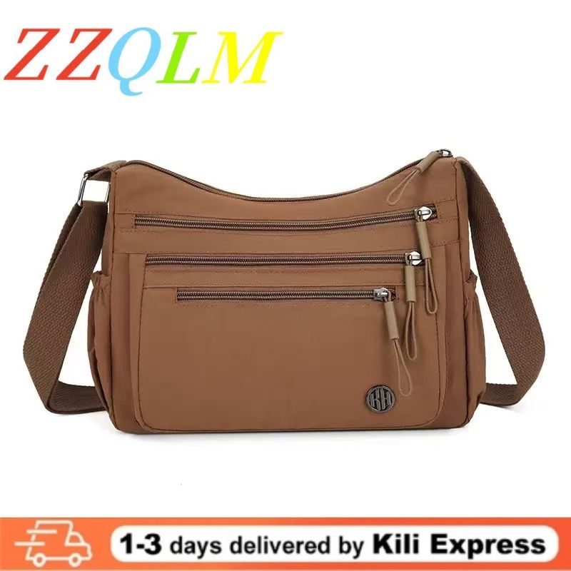 New Nylon Lightweight Single-shoulder Crossbody Bag Multi-layer Large-capacity Casual Waterproof Portable Fashionable Women's Bag