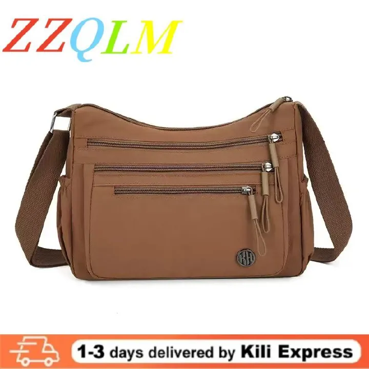 New Nylon Lightweight Single-shoulder Crossbody Bag Multi-layer Large-capacity Casual Waterproof Portable Fashionable Women's Bag