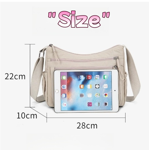 New Nylon Lightweight Single-shoulder Crossbody Bag Multi-layer Large-capacity Casual Waterproof Portable Fashionable Women's Bag