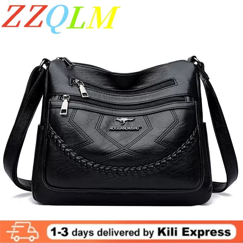 Soft Leather Women Bag Branded Designer Ladies Handbag Purses 2025 Luxury Female Shoulder Bag Large Capacity Crossbody Bags