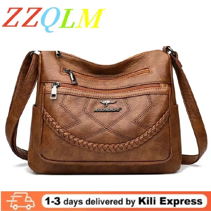 High Quality Soft Leather Luxury Purses and Handbags Women Bags Designer Multi-pocket Crossbody Shoulder Bags For Women