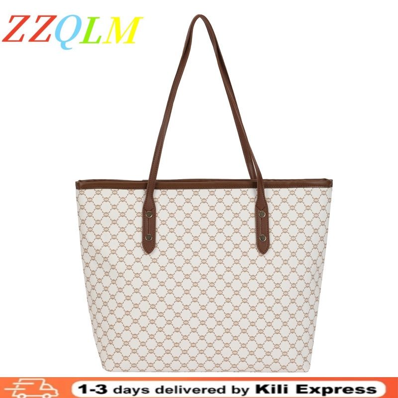 Large Capacity Shoulder Bag Women's PU Leather Handbag for Commuting and Casual Use Versatile Tote Bag