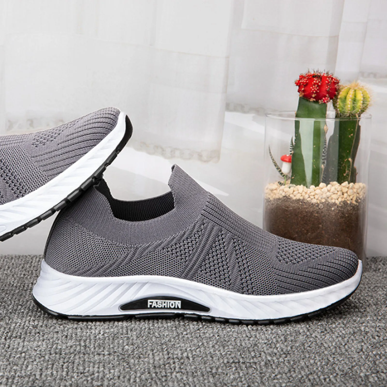 Men's Sneaker Running Shoes Fashion Breathable Air Cushion Sneakers for Sport Gym Jogging Tennis Fitness