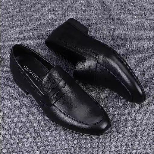 New Fashionable Versatile Bean Shoes Slip-On Loafers Casual Stylish Men's Leather Shoes Breathable Dad Shoes Oxfords