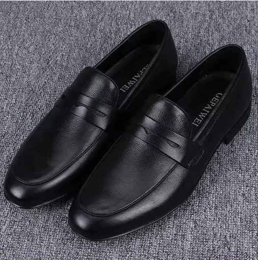 New Fashionable Versatile Bean Shoes Slip-On Loafers Casual Stylish Men's Leather Shoes Breathable Dad Shoes Oxfords