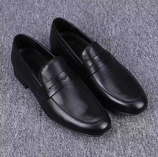 New Fashionable Versatile Bean Shoes Slip-On Loafers Casual Stylish Men's Leather Shoes Breathable Dad Shoes Oxfords