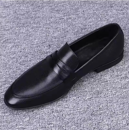 New Fashionable Versatile Bean Shoes Slip-On Loafers Casual Stylish Men's Leather Shoes Breathable Dad Shoes Oxfords
