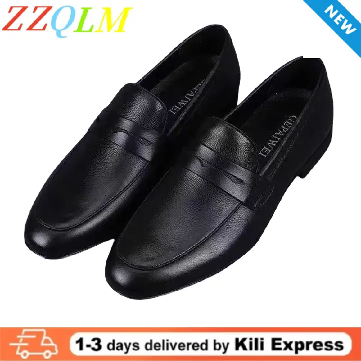 New Fashionable Versatile Bean Shoes Slip-On Loafers Casual Stylish Men's Leather Shoes Breathable Dad Shoes Oxfords
