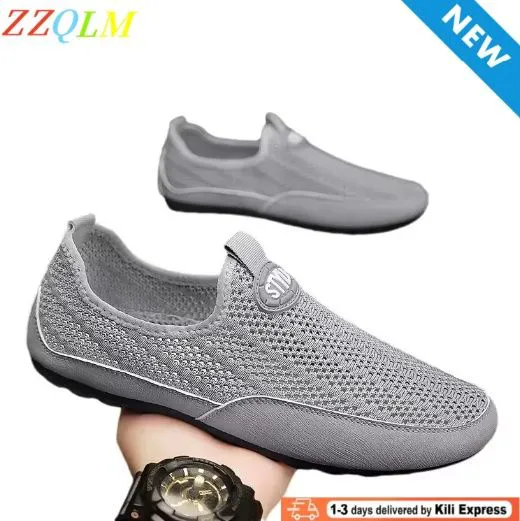 Fashion Men Sneakers All-match Casual Shoes Outdoor Breathable Loafers Mesh Surface Soft Bottom Casual Loafers 2026