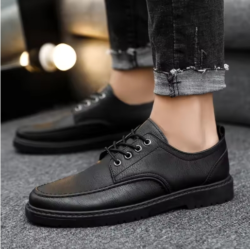 New Four-season Oxfords Retro Business Formal Wear New Casual Trendy Shoes Large-sized Low-top Small Leather Shoes for Casual Men