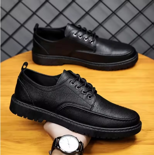 New Four-season Oxfords Retro Business Formal Wear New Casual Trendy Shoes Large-sized Low-top Small Leather Shoes for Casual Men