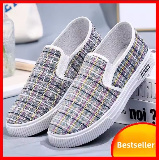 Women's Canvas Shoes round Toe Breathable Spring Autumn Wear Resistant Soft Bottom Anti-Slip Lightweight Low Cut Korean Style Ladies Shoes