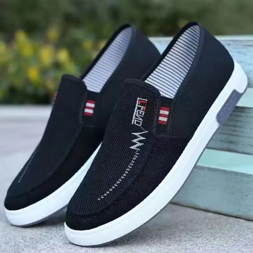 Men Shoes Breathable Canvas Shoes Sneakers for Youth Slip on Walking Tennis Shoes Driving Loafers House Moccasins Work Skate Flats