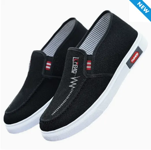 Men Shoes Breathable Canvas Shoes Sneakers for Youth Slip on Walking Tennis Shoes Driving Loafers House Moccasins Work Skate Flats