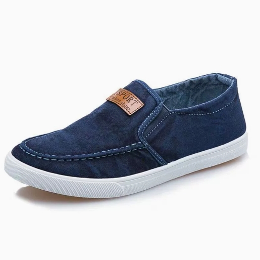 New Breathable Canvas Loafers – Lightweight Denim Slip-On Sneakers Casual Walking Flats Men's Shoes