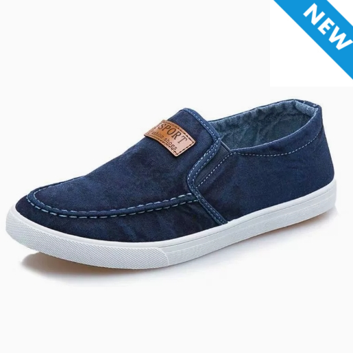 New Breathable Canvas Loafers – Lightweight Denim Slip-On Sneakers Casual Walking Flats Men's Shoes