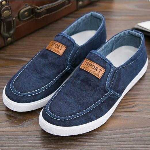 New Breathable Canvas Loafers – Lightweight Denim Slip-On Sneakers Casual Walking Flats Men's Shoes