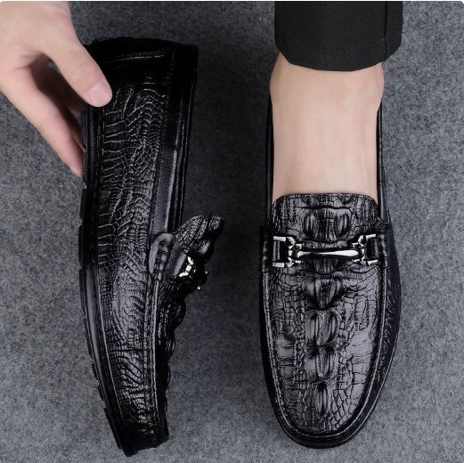 Slip On Loafers Genuine Leather Casual Shoes Men Luxury Brand Designer Men's Shoes Flats