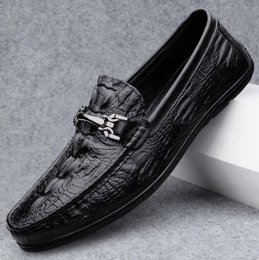 Slip On Loafers Genuine Leather Casual Shoes Men Luxury Brand Designer Men's Shoes Flats