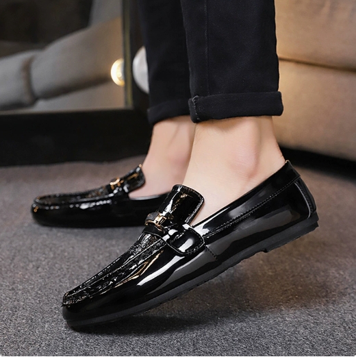 Premium Patent Leather Mens Loafers Classic Business Dress Shoes Slip On Formal Footwear