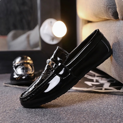 Premium Patent Leather Mens Loafers Classic Business Dress Shoes Slip On Formal Footwear