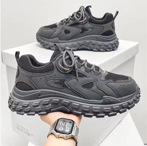 Mens Breathable Wear Resistant Lace Up Casual Running Sports Sneakers Anti Slip Lightweight Outsole