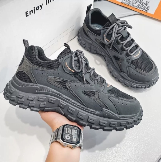 Mens Breathable Wear Resistant Lace Up Casual Running Sports Sneakers Anti Slip Lightweight Outsole