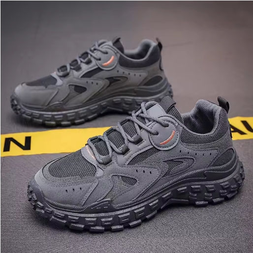 Mens Breathable Wear Resistant Lace Up Casual Running Sports Sneakers Anti Slip Lightweight Outsole