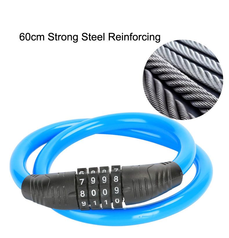Anti Theft Bike Lock Security Level 1 Thickened Motorcycle Lock code lock  Mountain Motorcycle Steel Wire Lock Alloy Steel Wire Lock Bike Lock Tricycle Locks Heavy Duty Anti bike parts