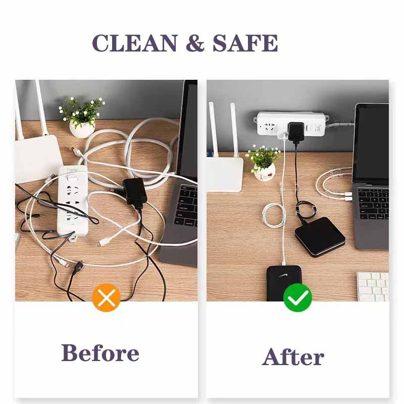 hot sell 20 pcs Universal Cable Ties Cable Management Wall Mounted Cable Clips Power Strip Extension Cord Network Cable Management for VGA/AV/Video-frequency