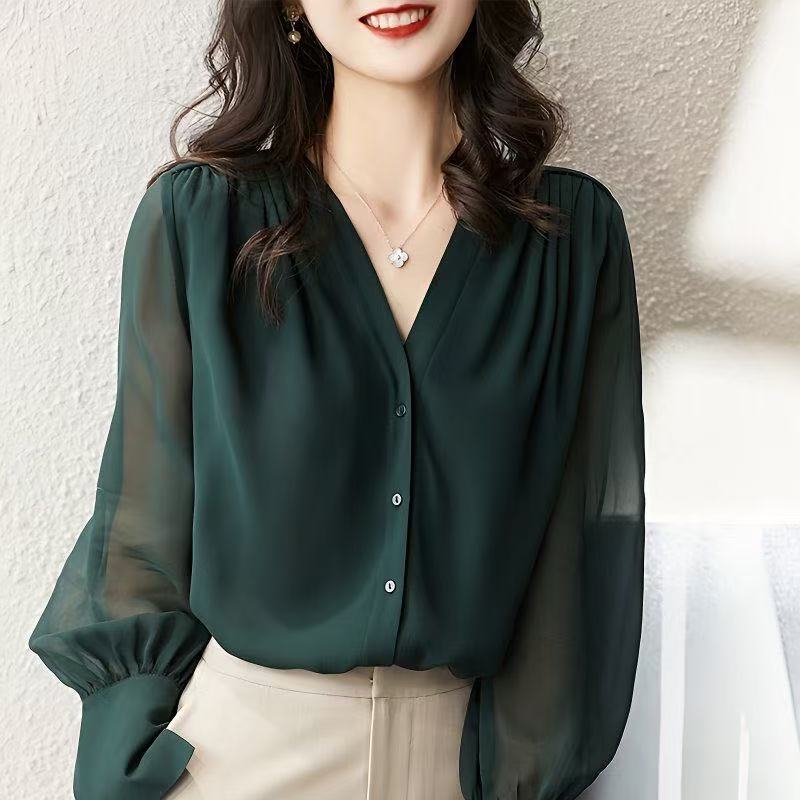 women blouse lady casual shirts girls casual long sleeve tops office lady top