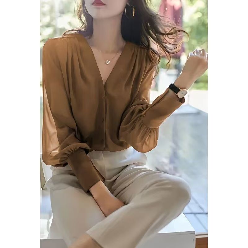 women blouse lady casual shirts girls casual long sleeve tops office lady top