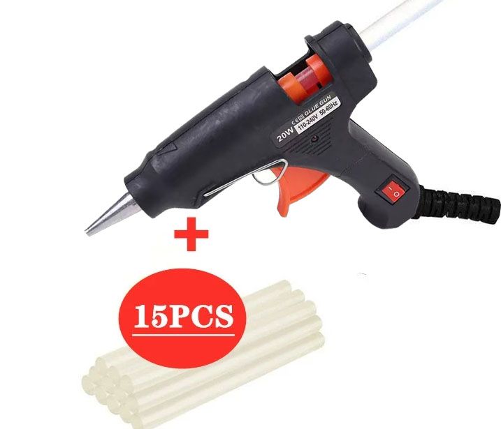 Upgraded Hot Glue Gun+15Pcs Lengthened Melt Glue Sticks Safe and nontoxic Christmas Tool mend tool repair tool  fix tool DIY tool