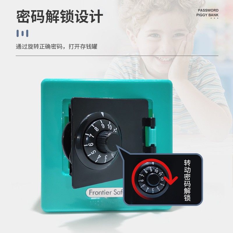 code lock Piggy Bank Coin Money Savings Container Tin Box Cash Coins Saving Box money box Key Lock Piggy bank ATM bank penny bank money saving box Children Kids Birthday Gifts child gift