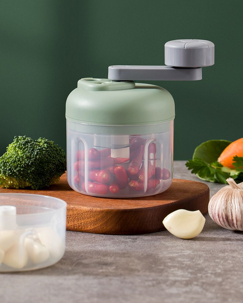 Kitchen Vegetables Blender garlic cutter chopper machine Mini Manual food meat vegetable garlic crusher grinder Hand-operated three-speed variable speed garlic puree