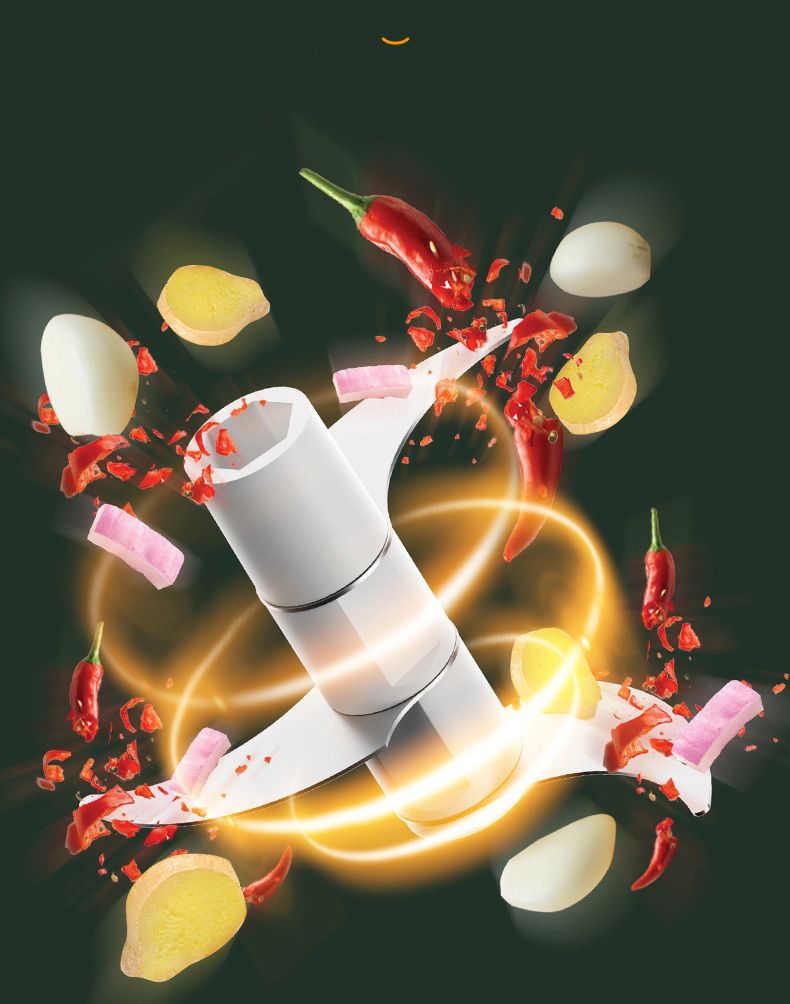 Kitchen Vegetables Blender garlic cutter chopper machine Mini Manual food meat vegetable garlic crusher grinder Hand-operated three-speed variable speed garlic puree